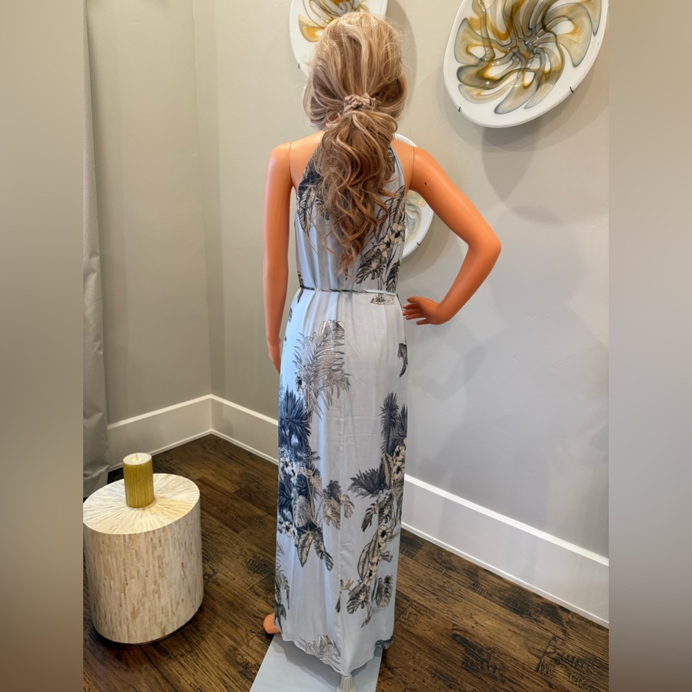 NEW MASSIMO DUTTI GORGEOUS ISLAND STYLE CLASSY MAXI DRESS W/A TIE AT THE WAIST - Picture 15 of 15